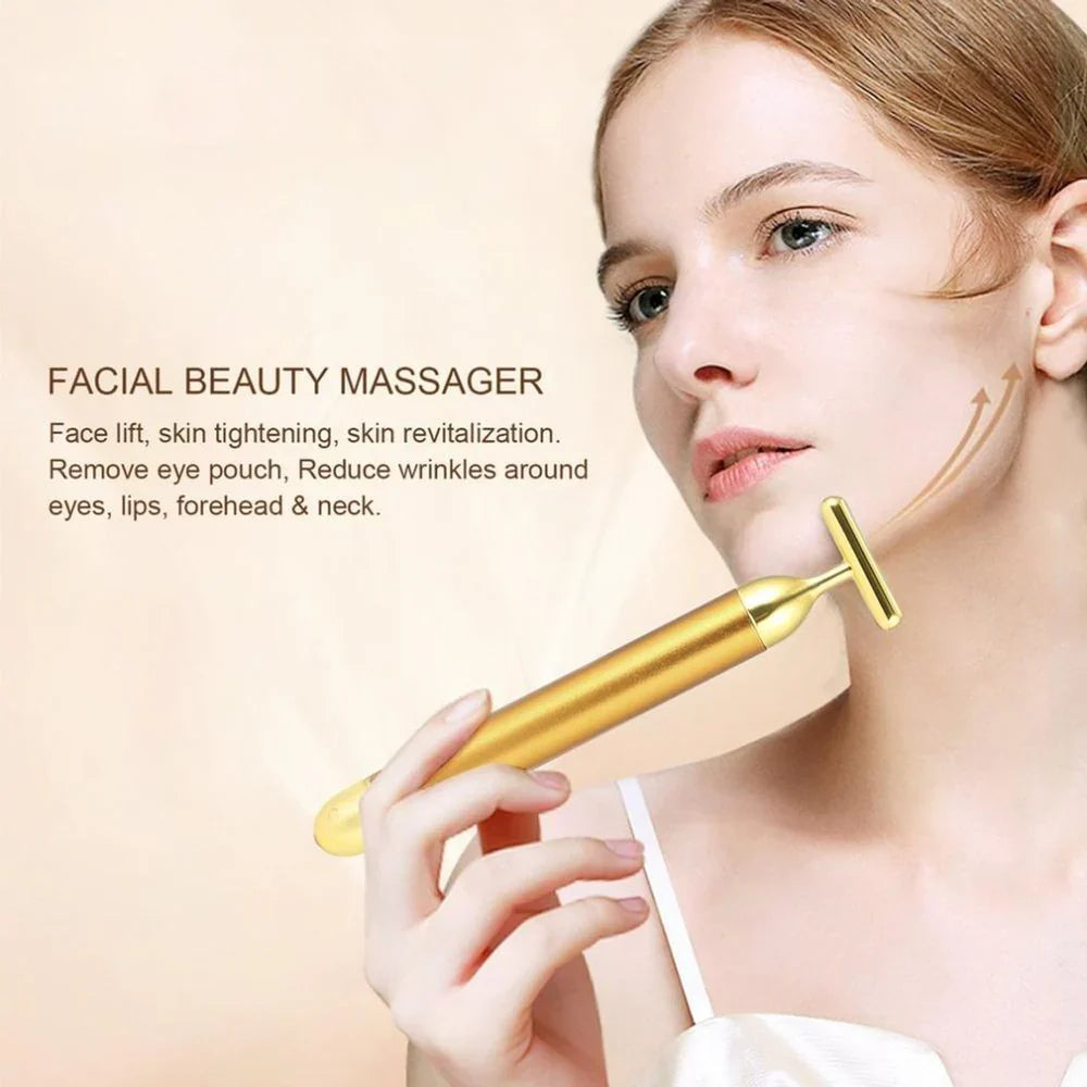 24K Gold Electric Facial Massage Roller